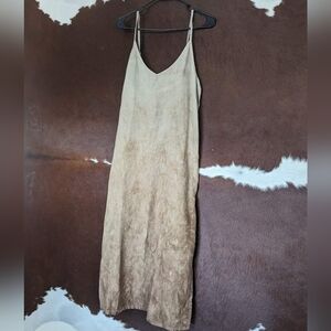 Katie Diamond Wolff Long Linen Slip Dress